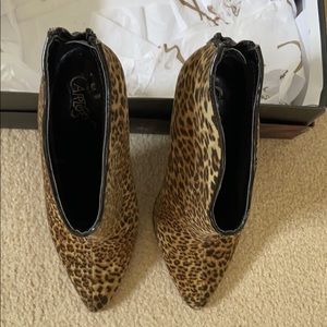 Animal print booties